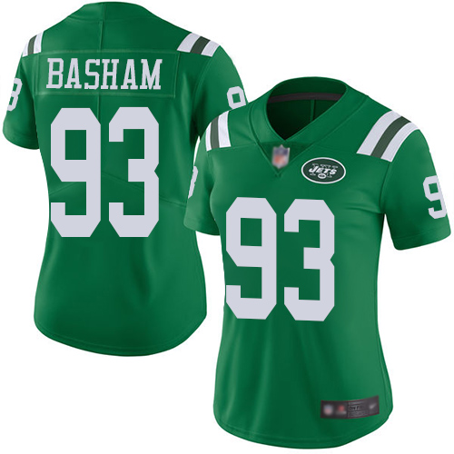 New York Jets Limited Green Women Tarell Basham Jersey NFL Football #93 Rush Vapor Untouchable